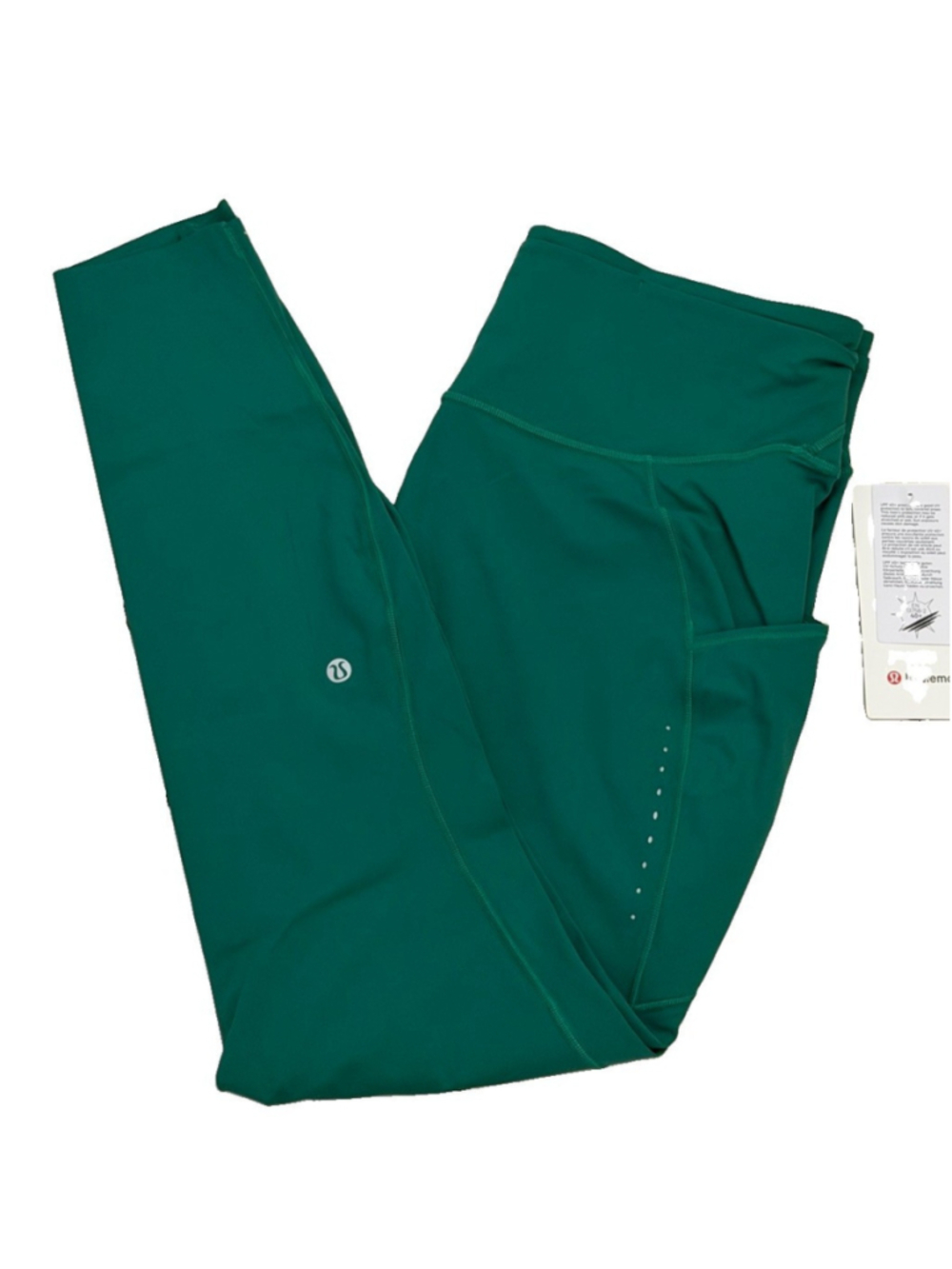LULULEMON F&F HIGH RISE WITH POCKETS LEGGING 28” RACEWAY GREEN COLOR SIZE 14